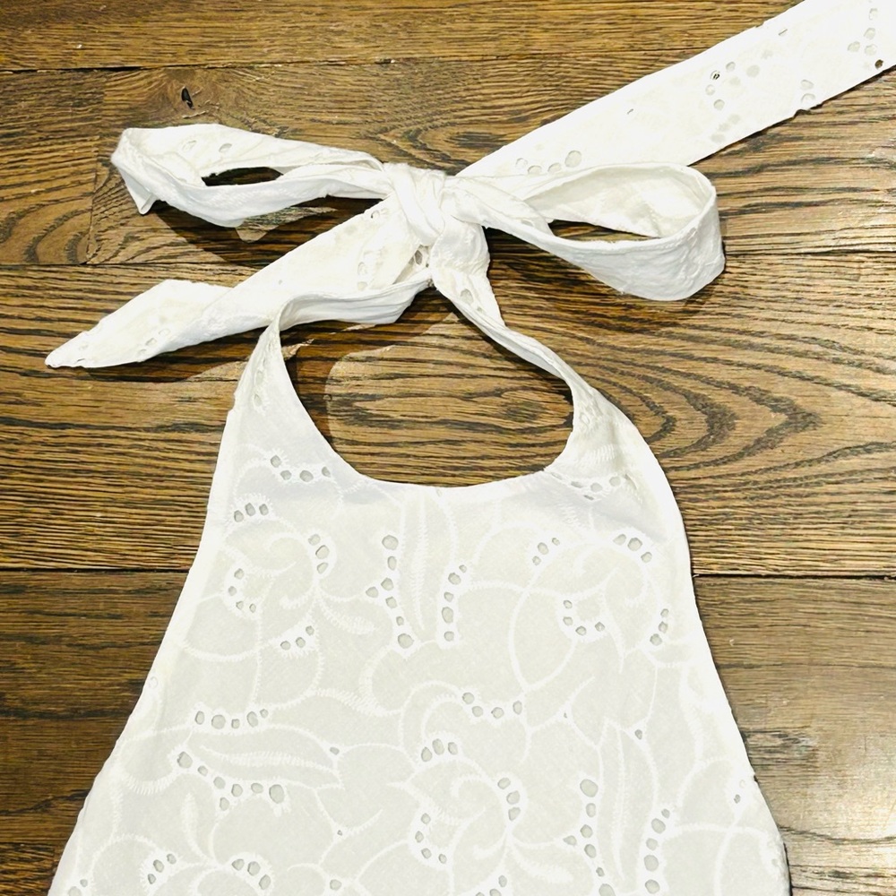 Vanessa Fox White Eyelet Sleeveless Sundress with Halter Neckline - Picture 2 of 9